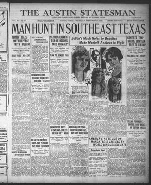 Primary view of object titled 'The Austin Statesman (Austin, Tex.), Vol. 50, No. 97, Ed. 1 Thursday, September 8, 1921'.