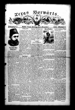 Texas Vorwärts. (Austin, Tex.), Vol. 3, No. 7, Ed. 1 Friday, December 4, 1885