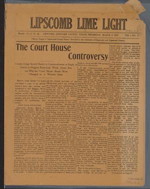 Lipscomb Lime Light (Lipscomb, Tex.), Vol. 4, No. 17, Ed. 1 Thursday, March 9, 1916