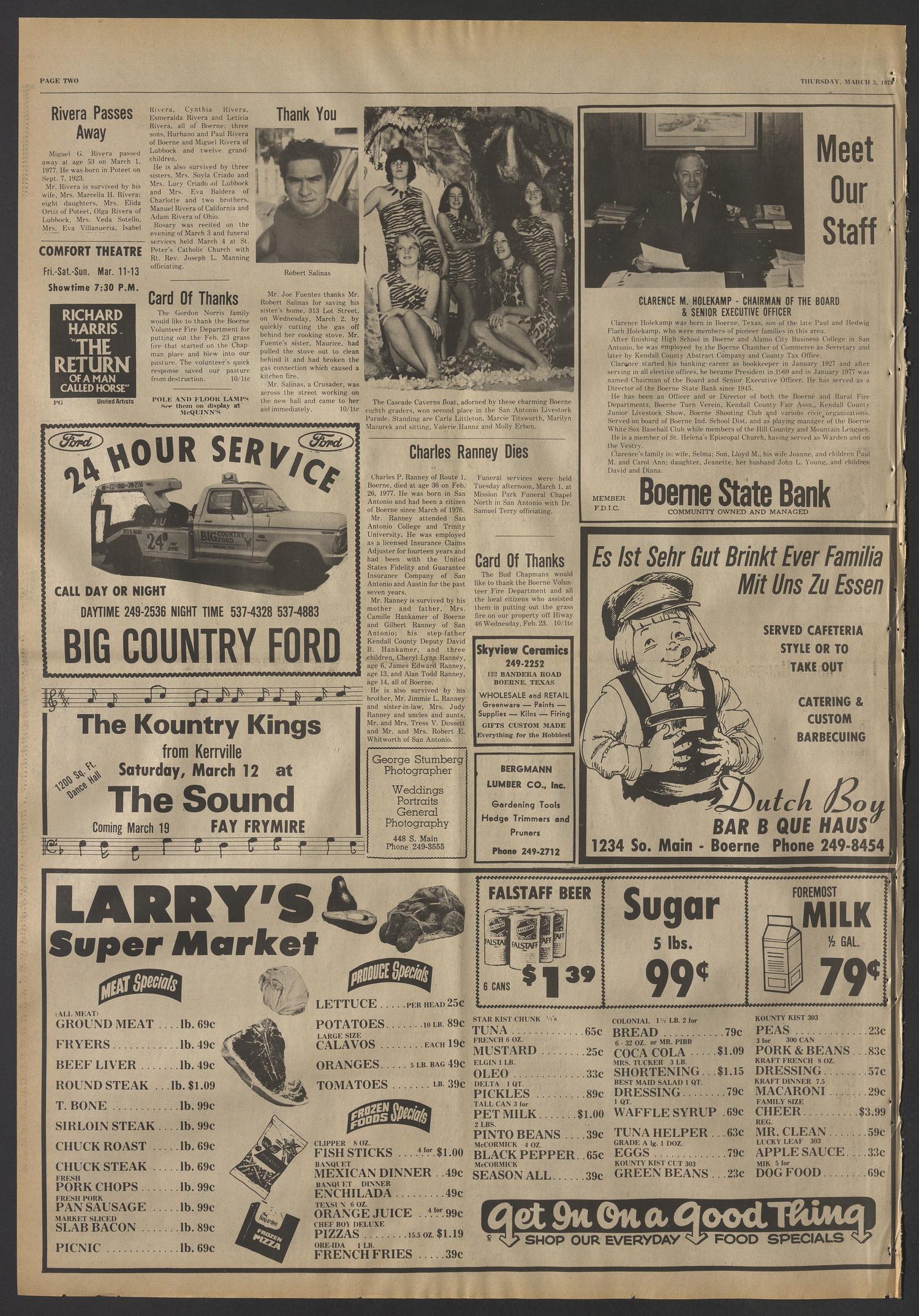The Boerne Star (Boerne, Tex.), Vol. 73, No. 10, Ed. 1 Thursday, March 10, 1977
                                                
                                                    [Sequence #]: 2 of 14
                                                