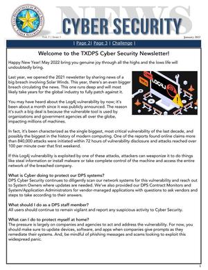 Primary view of object titled 'Cyber Security News, Volume 7, Issue 1, January 2022'.