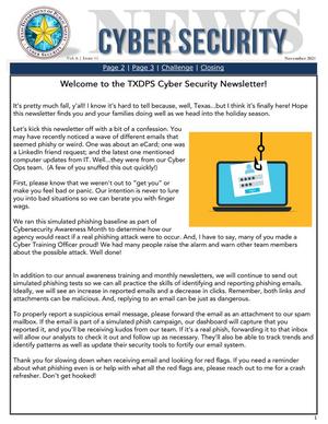 Cyber Security News, Volume 6, Issue 11, November 2021