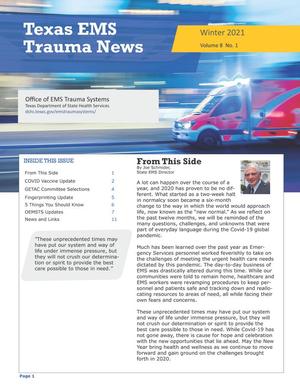 Texas EMS Trauma News, Volume 8, Number 1, Winter 2021