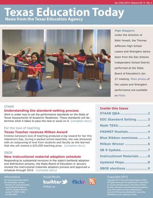 Texas Education Today, Volume 25, Number 3, January-February 2012