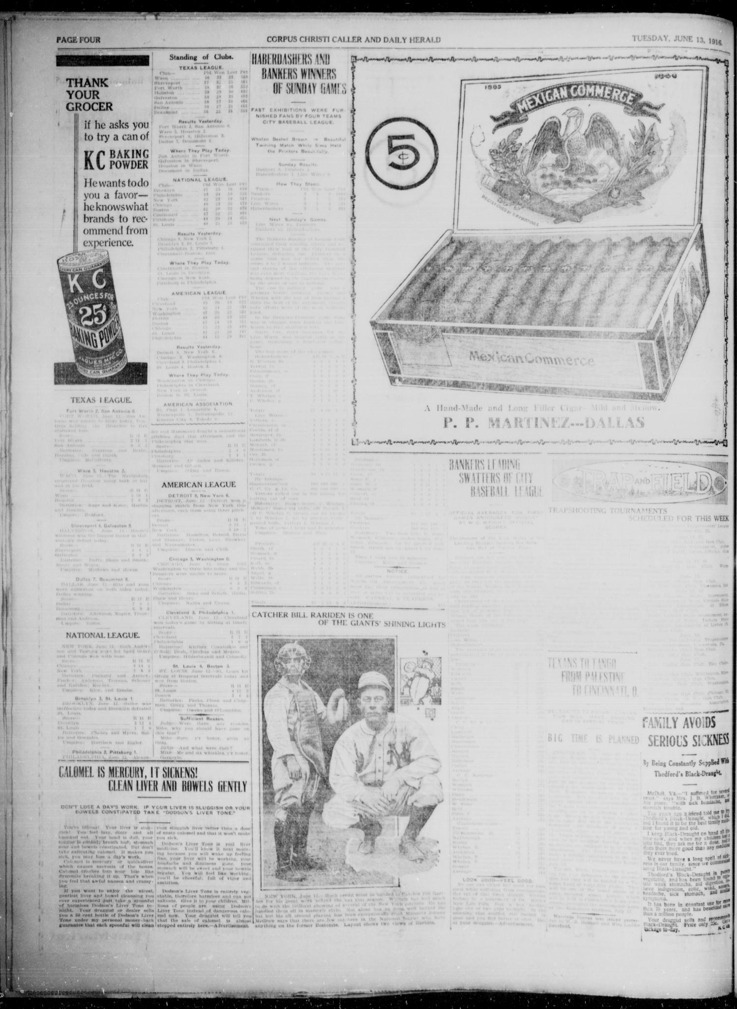 Corpus Christi Caller and Daily Herald (Corpus Christi, Tex.), Vol. 18, No. 164, Ed. 1, Tuesday, June 13, 1916
                                                
                                                    [Sequence #]: 4 of 6
                                                