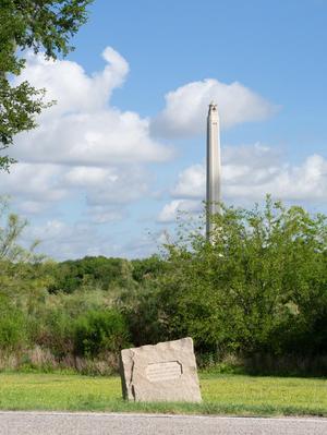 [Almonte Captured - Granite Marker and San Jacinto Monument]