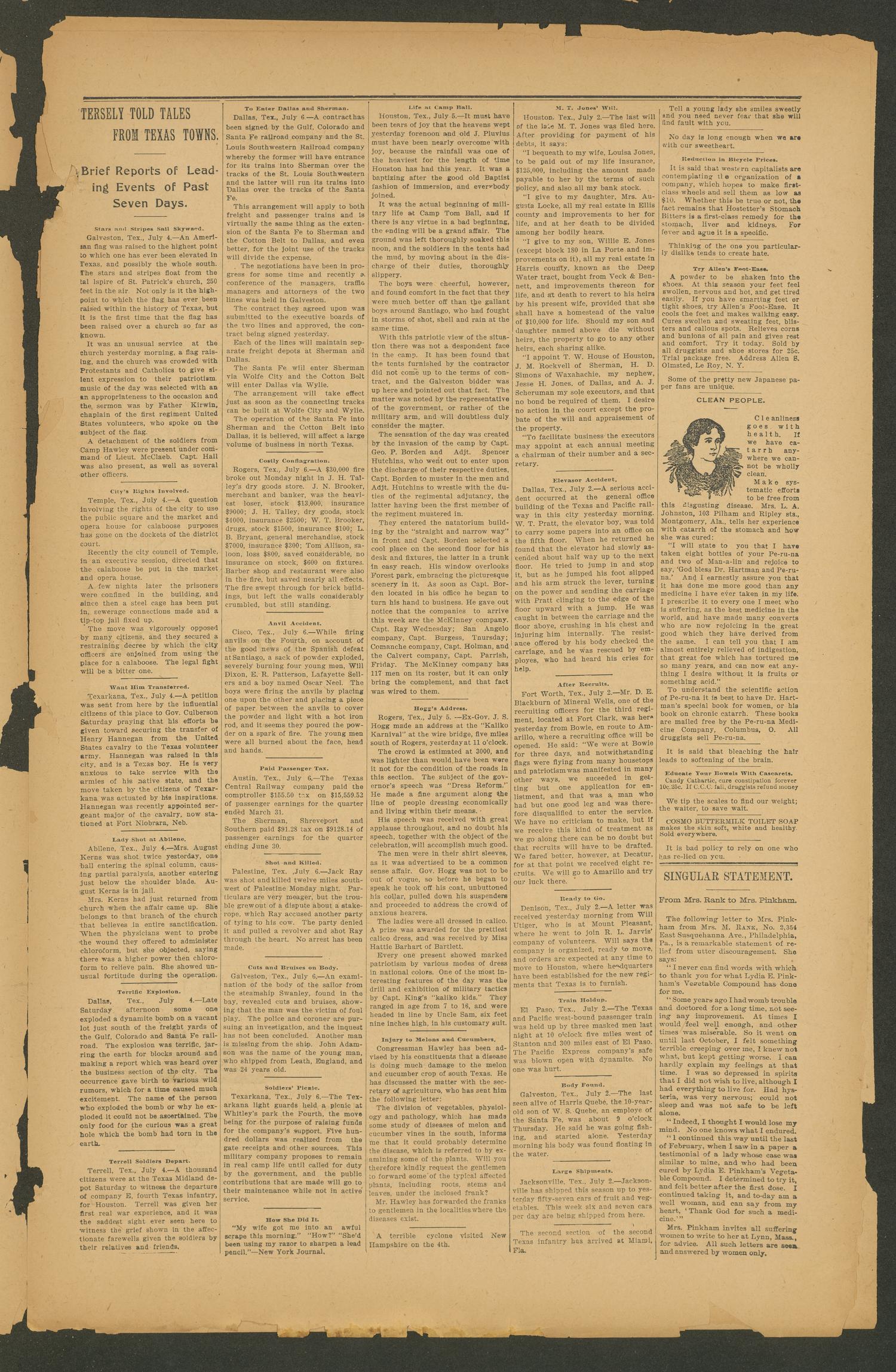 The Jacksonville Banner. (Jacksonville, Tex.), Vol. 11, No. 8, Ed. 1 Friday, July 8, 1898
                                                
                                                    [Sequence #]: 3 of 8
                                                
