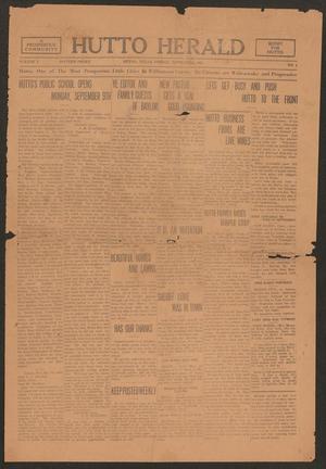 Hutto Herald (Hutto, Tex.), Vol. 1, No. 1, Ed. 1 Friday, September 6, 1929