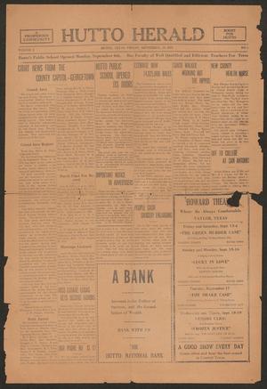 Primary view of object titled 'Hutto Herald (Hutto, Tex.), Vol. 1, No. 2, Ed. 1 Friday, September 13, 1929'.