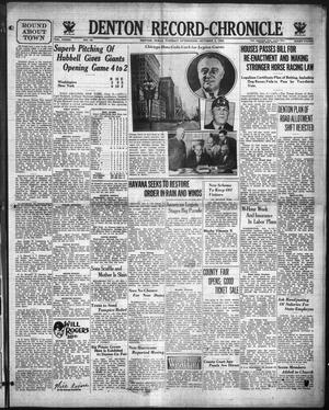 Denton Record-Chronicle (Denton, Tex.), Vol. 33, No. 43, Ed. 1 Tuesday, October 3, 1933
