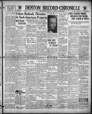 Denton Record-Chronicle (Denton, Tex.), Vol. 33, No. 75, Ed. 1 Thursday, November 9, 1933