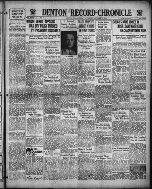 Primary view of object titled 'Denton Record-Chronicle (Denton, Tex.), Vol. 33, No. 78, Ed. 1 Monday, November 13, 1933'.