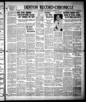 Denton Record-Chronicle (Denton, Tex.), Vol. 37, No. 17, Ed. 1 Friday, September 3, 1937