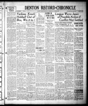 Denton Record-Chronicle (Denton, Tex.), Vol. 37, No. 45, Ed. 1 Wednesday, October 6, 1937