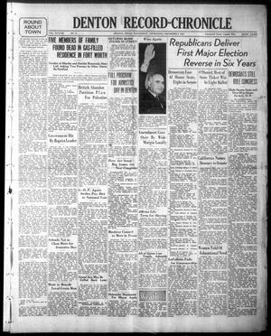 Denton Record-Chronicle (Denton, Tex.), Vol. 38, No. 74, Ed. 1 Wednesday, November 9, 1938