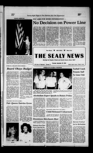 The Sealy News (Sealy, Tex.), Vol. 97, No. 27, Ed. 1 Thursday, September 20, 1984