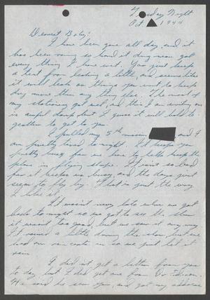 [Letter from Joe Davis to Catherine Davis - October 1944]