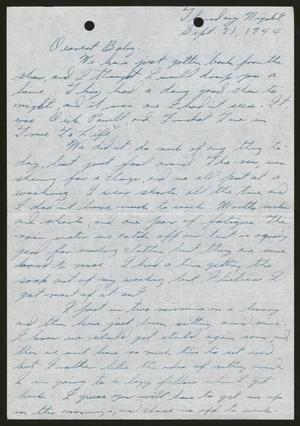 [Letter from Joe Davis to Catherine Davis - September 21, 1944]