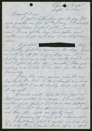 [Letter from Joe Davis to Catherine Davis - September 14, 1944]