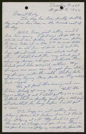 Primary view of object titled '[Letter from Joe Davis to Catherine Davis - August 8, 1944]'.