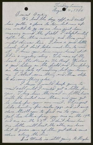 [Letter from Joe Davis to Catherine Davis - August 4, 1944]