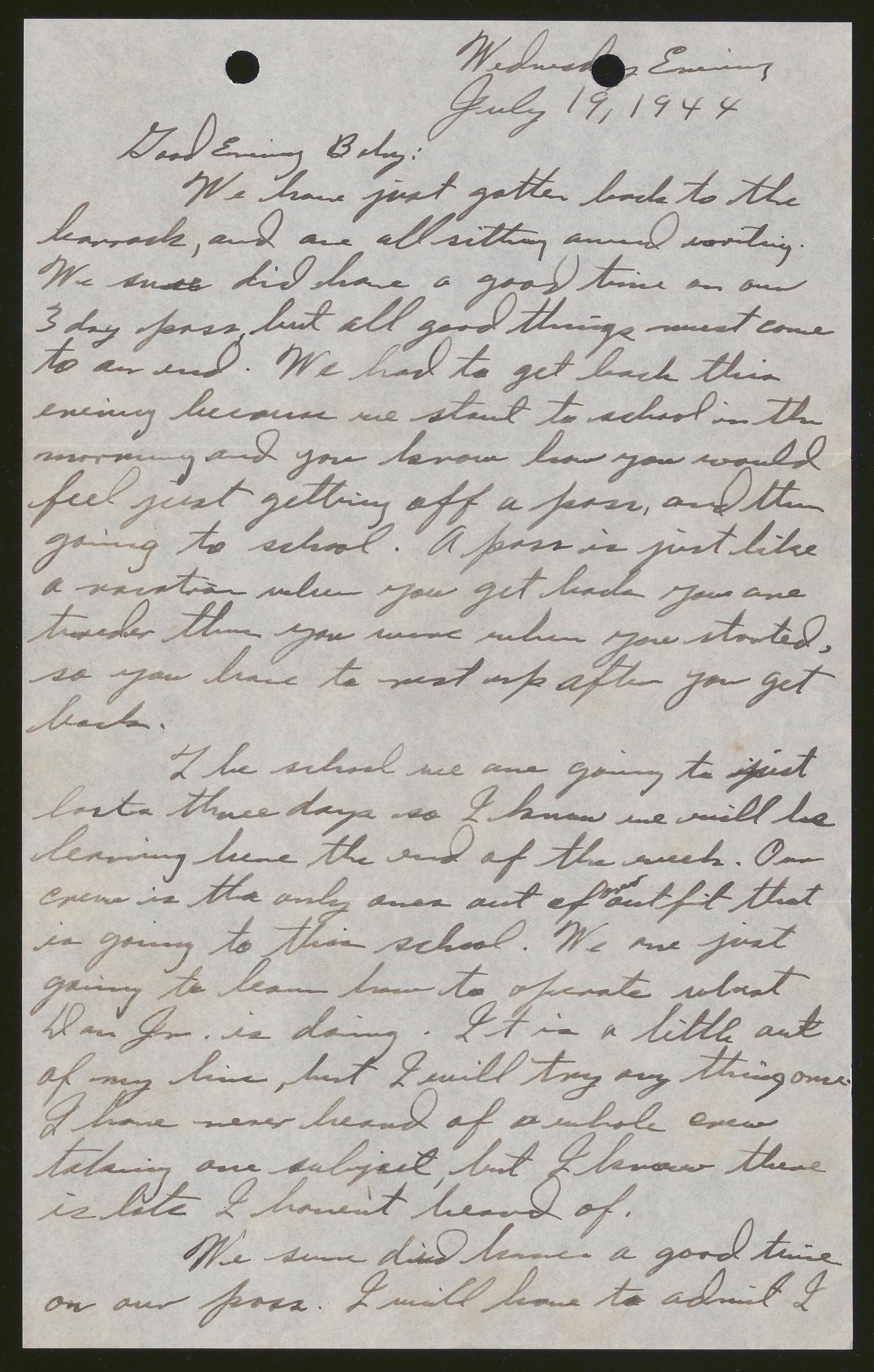 [Letter from Joe Davis to Catherine Davis - July 19, 1944]
                                                
                                                    [Sequence #]: 1 of 4
                                                