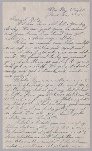 Primary view of object titled '[Letter from Joe Davis to Catherine Davis - June 26, 1944]'.