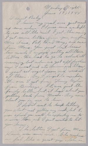 [Letter from Joe Davis to Catherine Davis - June 19, 1944]