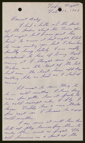 Primary view of object titled '[Letter from Joe Davis to Catherine Davis - February 16, 1945]'.