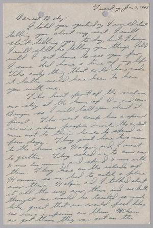 Primary view of object titled '[Letter from Joe Davis to Catherine Davis - January 2, 1945]'.