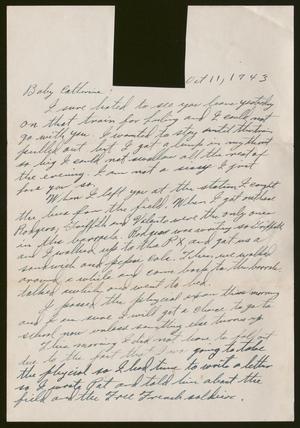 Primary view of object titled '[Letter from Joe Davis to Catherine Davis - October 11, 1943]'.