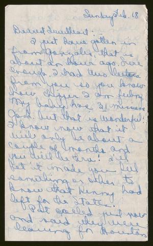 [Letter from Catherine Davis to Joe Davis - February 18, 1945]