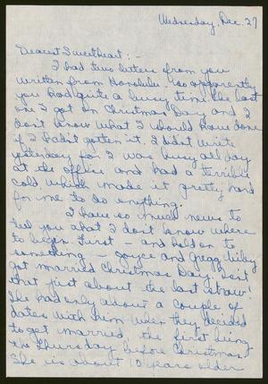 Primary view of object titled '[Letter from Catherine Davis to Joe Davis - December 27, 1944]'.