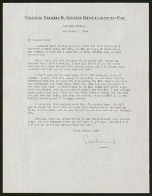 [Letter from Catherine Davis to Joe Davis - Afternoon of September 7, 1944]