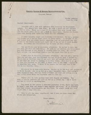 [Letter from Catherine Davis to Joe Davis - June 19, 1944]