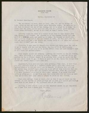 Primary view of object titled '[Letter from Catherine Davis to Joe Davis - September 10, 1944]'.