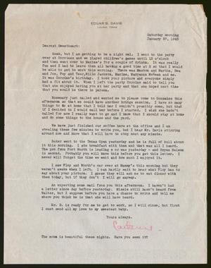 [Letter from Catherine Davis to Joe Davis - January 27, 1945]