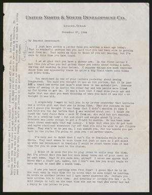 Primary view of object titled '[Letter from Catherine Davis to Joe Davis - November 27, 1944]'.