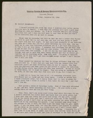 [Letter from Catherine Davis to Joe Davis - December 22, 1944]