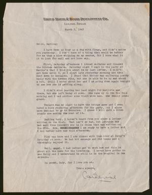 [Letter from Catherine Davis to Joe Davis - March 5, 1945]