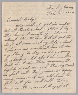 [Letter from Joe Davis to Catherine Davis - February 20, 1944]