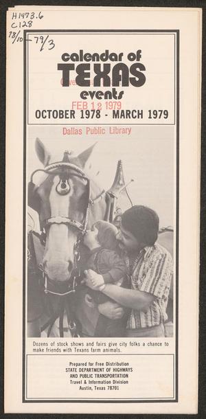 Calendar of Texas Events: October 1978 - March 1979