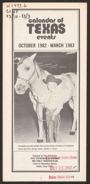 Calendar of Texas Events: October 1982 - March 1983