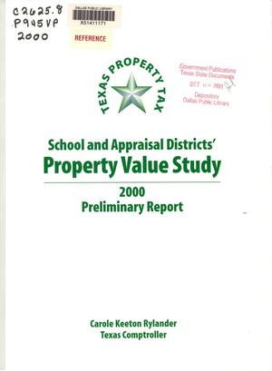 Texas School and Appraisal Districts' Property Value Study: Preliminary Report, 2000