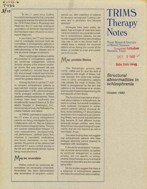 Primary view of object titled 'TRIMS Therapy Notes, Volume 3, Number 10, October 1982'.