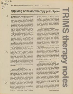 TRIMS Therapy Notes, Volume 2, Number 2, February 1981
