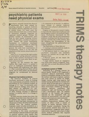 TRIMS Therapy Notes, Volume 2, Number 4, April–May 1981