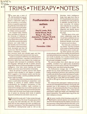 TRIMS Therapy Notes, Volume 5, Number 11, November 1984