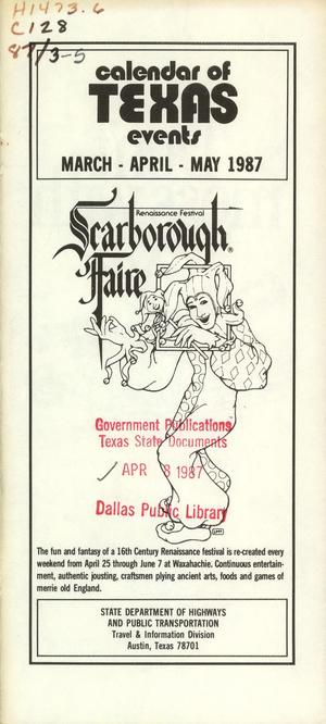 Calendar of Texas Events, March-May 1987