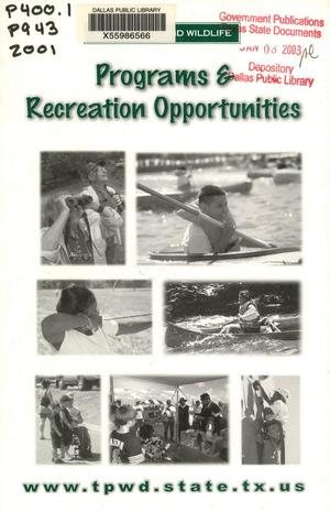 Primary view of object titled 'Texas Parks and Wildlife Programs & Recreation Opportunities'.